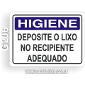G206-Placa HIGIENE: Deposite o lixo no recipiente adequado