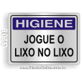 G208 - Placa HIGIENE: Jogue o lixo no lixo