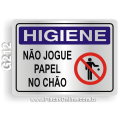 G212 - Placa HIGIENE: Não jogue papel no chão