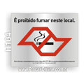 H104 - Placa Lei Antifumo Estado de São Paulo (13.541/SP) em Portugues