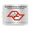 H105 - Placa Lei Antifumo Estado de São Paulo (Portugues/Ingles)