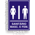 H203-Placa Sanitário Masculino e feminino