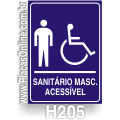 H205-Placa Sanitário Masculino Acessível