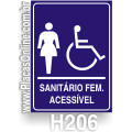 H206-Placa Sanitário Feminino Acessível