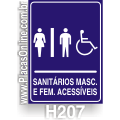H207-Placa Sanitário Masculino e feminino Acessível