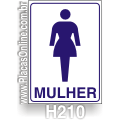 H210-Placa Sanitário Feminino