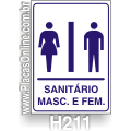 H211-Placa Sanitário Masculino e feminino