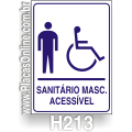 H213-Placa Sanitário Masculino Acessível