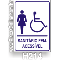 H214-Placa Sanitário Feminino Acessível