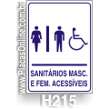 H215-Placa Sanitário Masculino e feminino Acessível