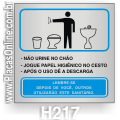 H217 - Placa Sanitário Masculino (instruções e recomendações)