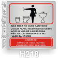 H218 - Placa Sanitário Feminino (instruções e recomendações)