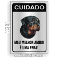 H501-Placa CUIDADO "Meu melhor amigo é uma fera!"
