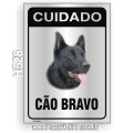 H528-Placa CUIDADO "Cão Bravo"