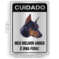 H531-Placa CUIDADO "Meu melhor amigo é uma fera!"