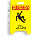 J002-Placa Dobrável Cuidado: Piso Molhado