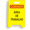 J003-Placa Dobrável Cuidado: Área de Trabalho