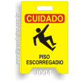 J004-Placa Dobrável Cuidado: Piso Escorregadio
