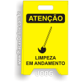 J006-Placa Dobrável Atenção: Limpeza em Andamento