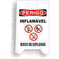 J019-Placa Dobrável Perigo: Inflamável. Risco de explosão