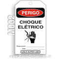 M002-Cartão de travamento PERIGO: Choque elétrico