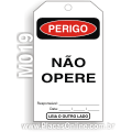 M019-Cartão de travamento PERIGO: Não opere