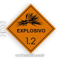 N002-Placa Transporte de risco: Explosivos (subclasse 1.2)