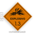N003-Placa Transporte de rísco: Explosivos (subclasse 1.3)