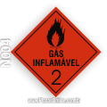 N004-Placa Transporte de rísco: Gases (subclasse 2.1)