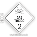 N005-Placa Transporte de rísco: Gases (subclasse 2.3)