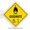 N011-Placa Transporte de rísco: Substâncias oxidantes e peróxidos orgânicos (subclasse 5.1)