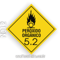 N012-Placa Transporte de rísco: Substâncias oxidantes e peróxidos orgânicos (subclasse 5.2)