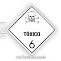 N013-Placa Transporte de rísco: Tóxico (subclasse 6.1)