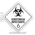 N014-Placa Transporte de rísco: Tóxico (subclasse 6.2)