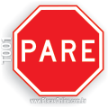T001-Placa de Regulamentação (R-1): Parada obrigatória