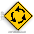 T120-Placa de Advertência (A-12): Interseção em cíclo