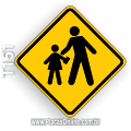 T151-Placa de Advertência (A-33a): Área escolar