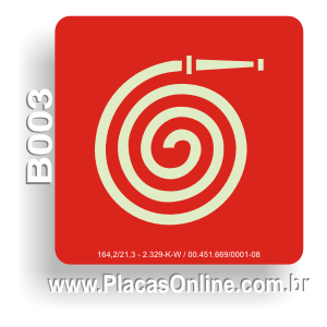 Placa Pictograma Mangueira de Incêndio Fotoluminescente (E7)