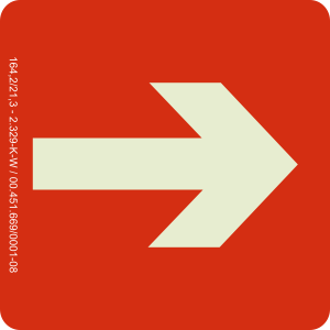 Placa Pictograma Seta Reta Fotoluminescente (E14)