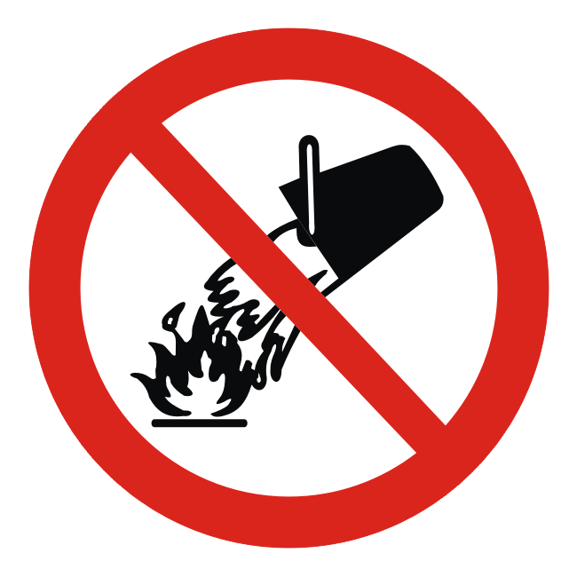 Placa de Sinalização Proibido Utilizar Água para Apagar o Fogo. P3
