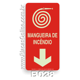 Placa indicativa de Mangueira de Incêndio Fotoluminescente (E7)