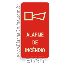Placa indicativa do Local de Instalação dos Alarmes Fotoluminescente (E1)