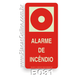 Placa indicativa Ponto de Acionamento Alarme de Incêndio Fotoluminescente (E2)