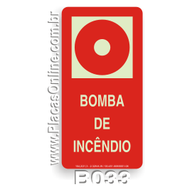Placa Ponto de Acionamento da Bomba de Incêndio Fotoluminescente (E3)