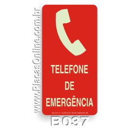 Placa indicativa do Telefone de Emergência Fotoluminescente (E4)