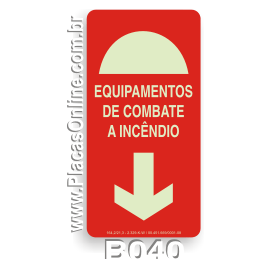 Placa indicativa de Coleção de Equipamentos Contra Incêndio Fotoluminescente (E9)