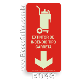 Placa indicativa de Extintor de Incêndio Tipo Carreta Fotoluminescente (E11)