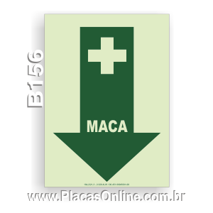 Placa pra localização de maca (fotoluminescente)