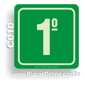 Placa 1o. Andar Fotoluminescente (S17)
