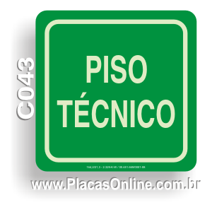 Placa Piso T�cnico (Fotoluminescente)